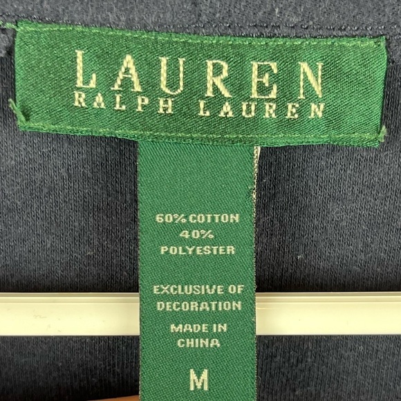 Vintage Lauren Ralph Lauren Blue Nightie Sz Medium with Pockets Monogrammed - Picture 4 of 14